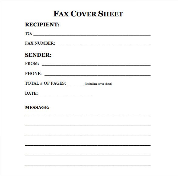 fax cover sheet pdf template