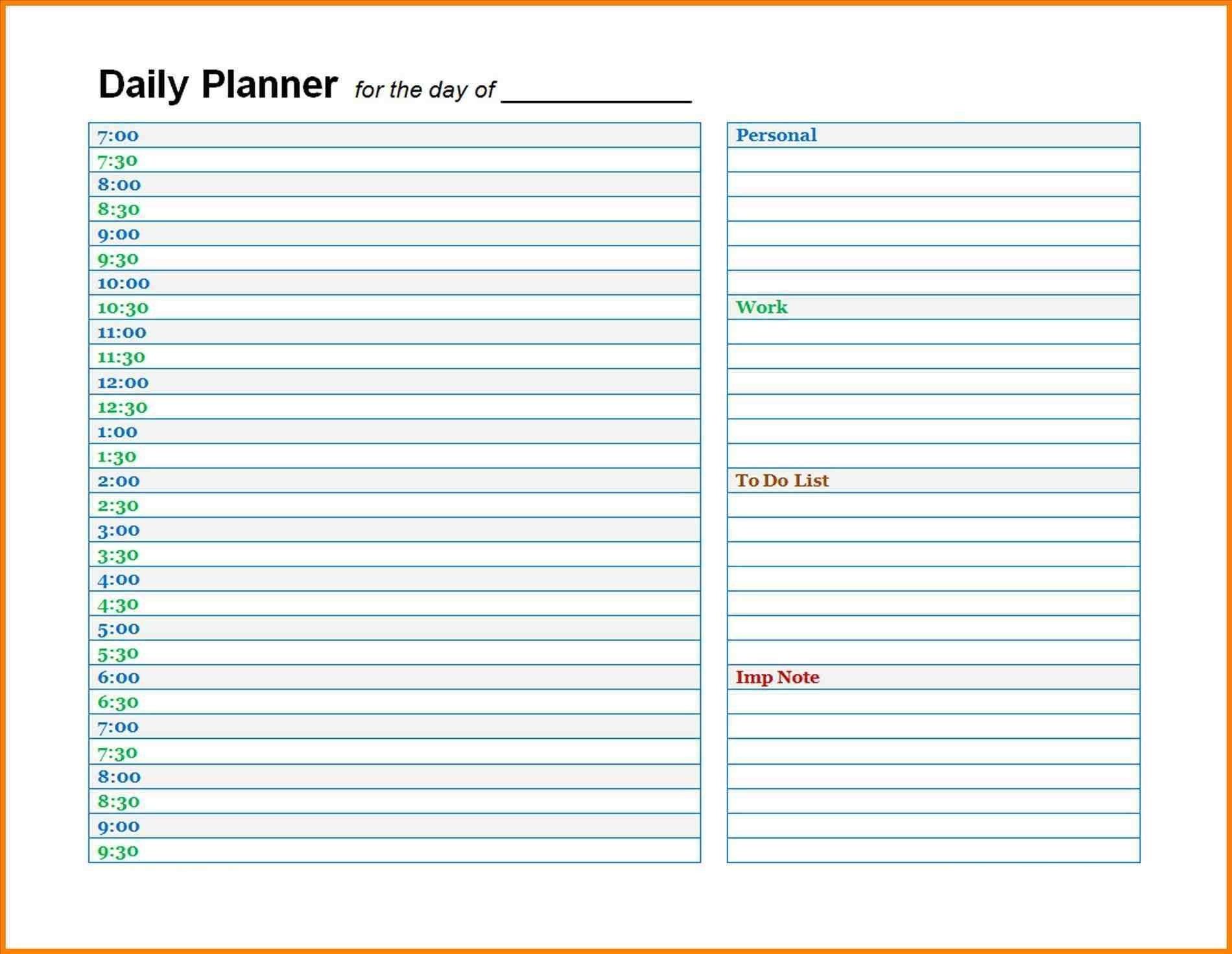 Daily Calendar template ideas