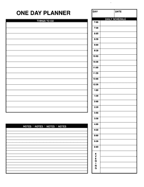 printable daily calendar template