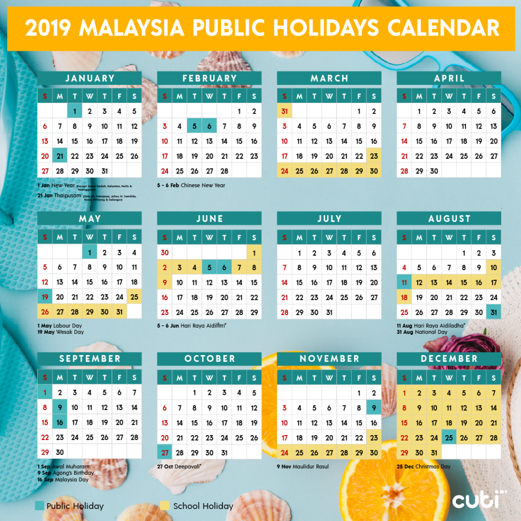 December 2019 Calendar with Holidays malaysia
