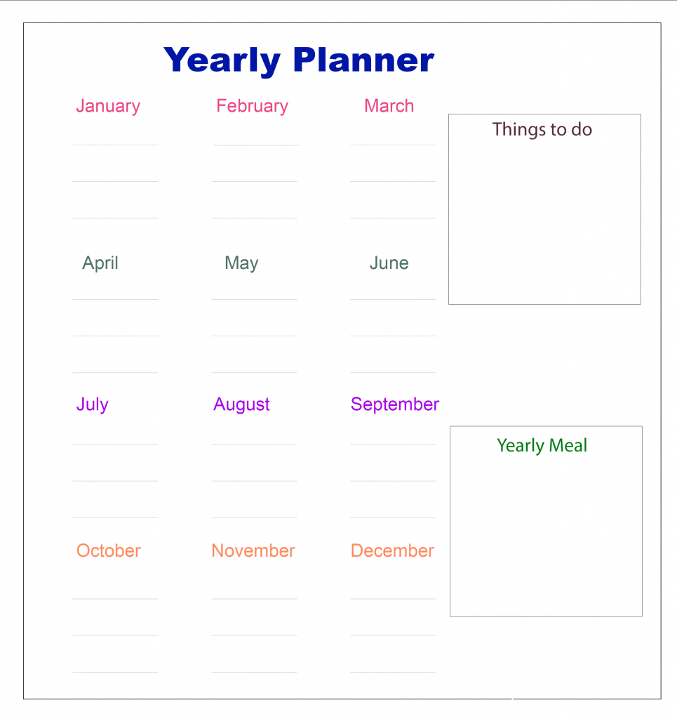 2020 Yearly Planner Template
