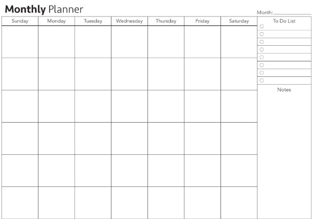 Free Monthly Planner