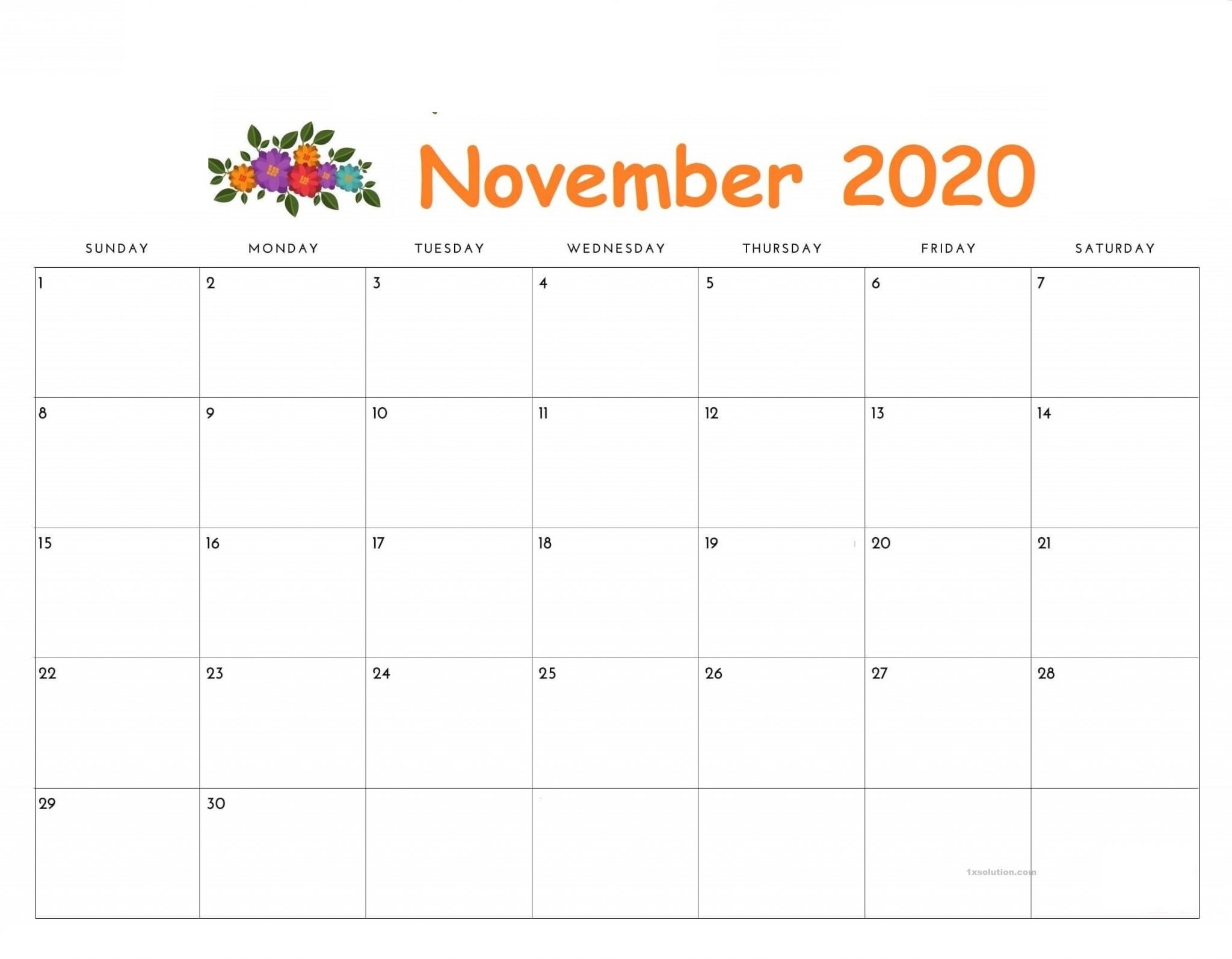 November 2020 Cute Calendar