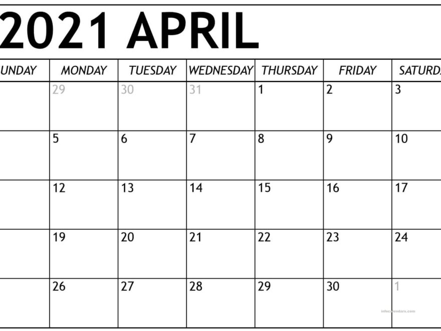 April 2021 Calendar
