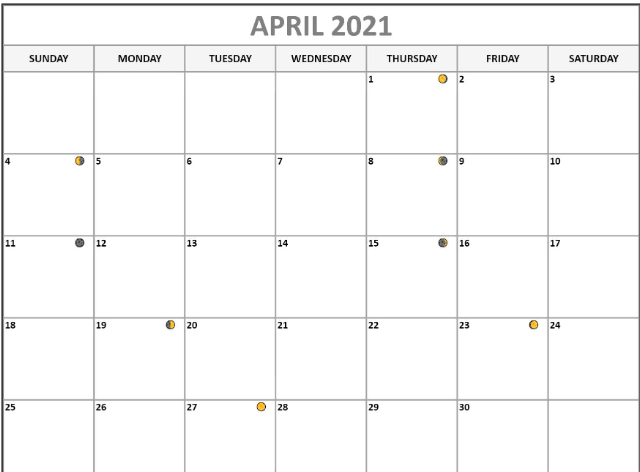 April 2021 Lunar Calendar