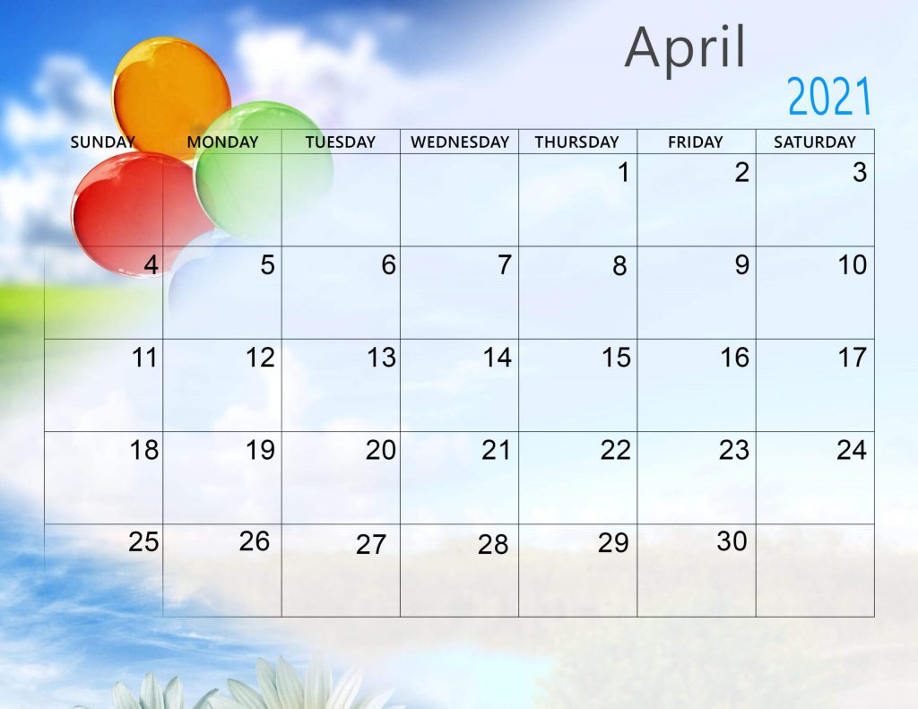 Cute April 2021 Calendar Wallpaper